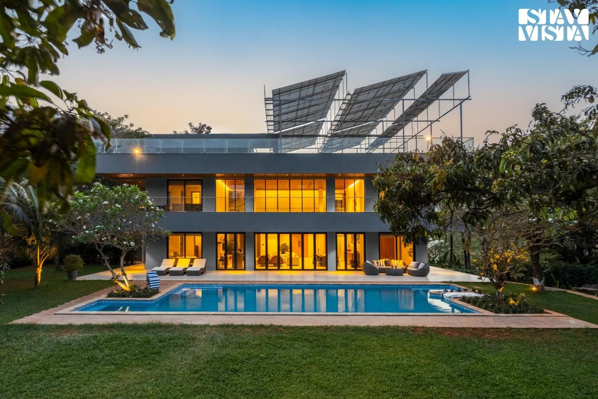 Reflection House By Stayvista With Pool, Terrace Bar, Indoor Games & Exquisite Interiors In A Nutshell Alibág Kültér fotó